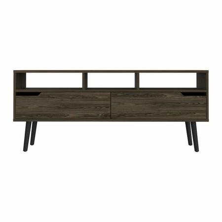 MAGNETICISMMAGNETISMO 54 in. Manufactured Wood Open Shelving TV Stand, Dark Walnut MA3102927